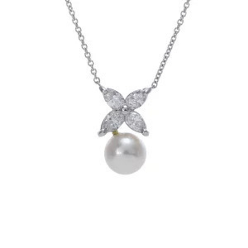 Tiffany Co Victoria Necklace Platinum Pearl Diamond
